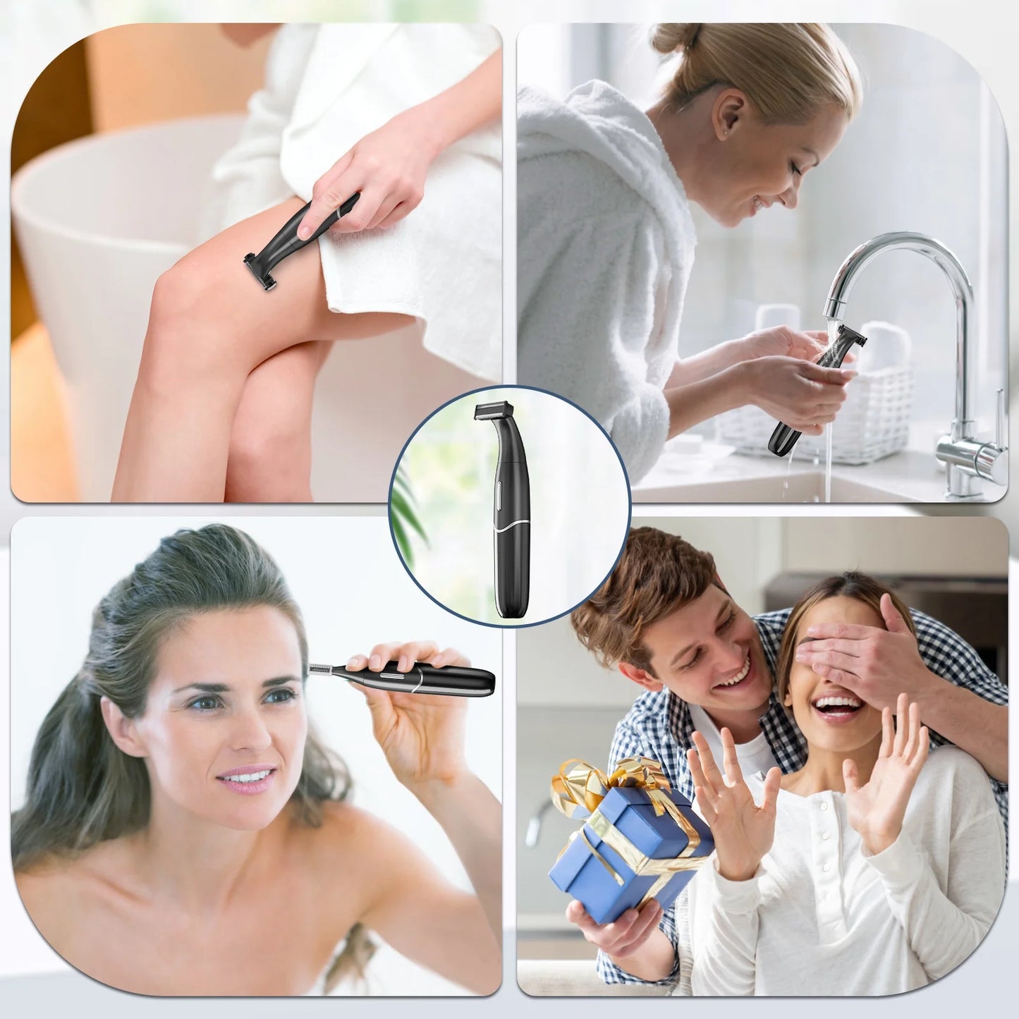 Women's Electric Shaver - 4-in-1 Rechargeable Razor with LCD Display for Painless Hair Removal on Face, Body, Armpits, Legs, and Bikini Area