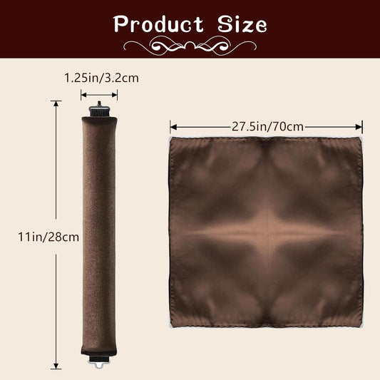HAIOLORPRO Heatless Hair Curler Velvet, Heatless Curls Overnight Hair Curlers to Sleep in, Overnight Rods Heatless Curls for Short Long Hair All Hair Types Styling Tools-4PCS Brown