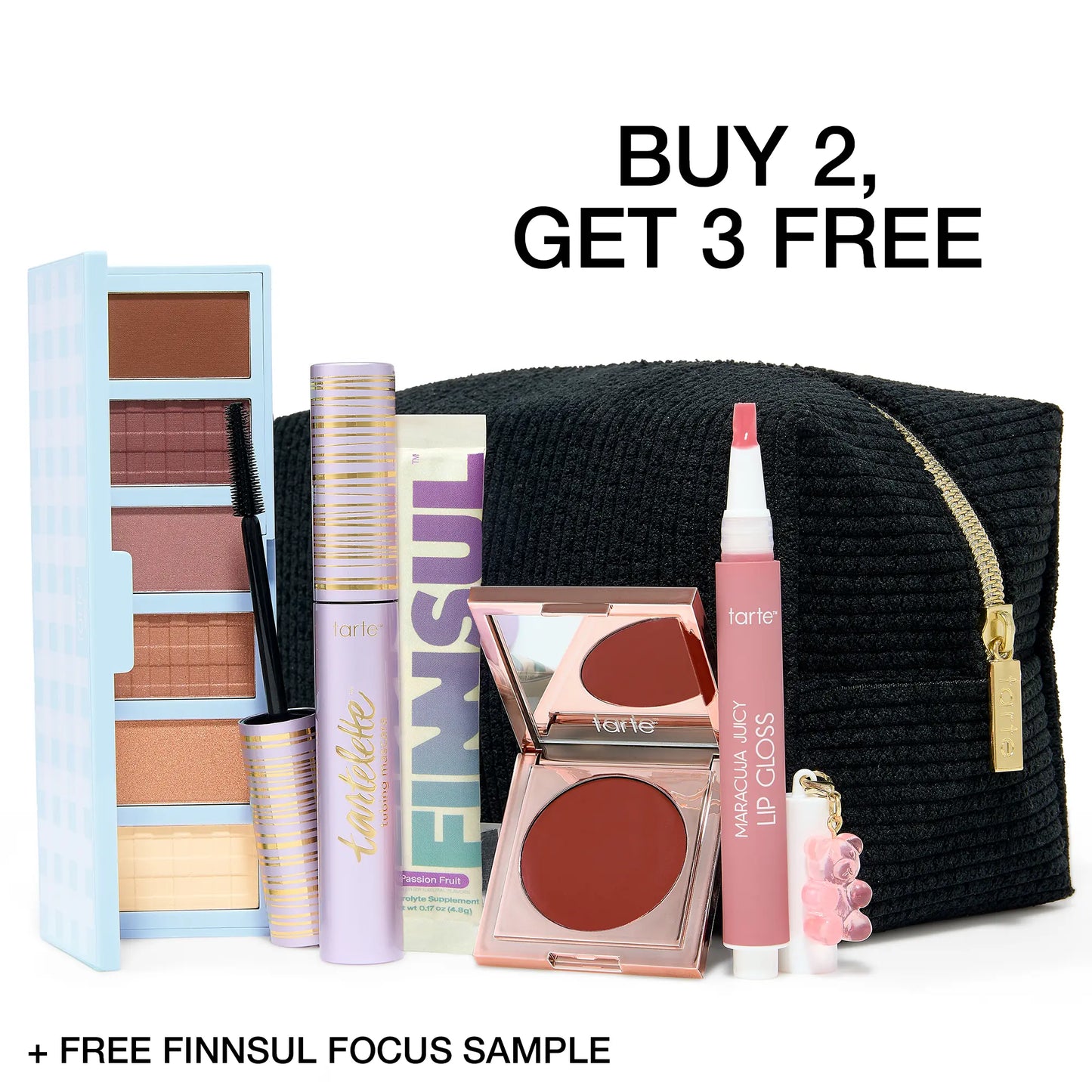 Tarte Tiktok Exclusive 5 Piece Custom Kit - Buy 2, Get 3 Free Makeup Set with Bag