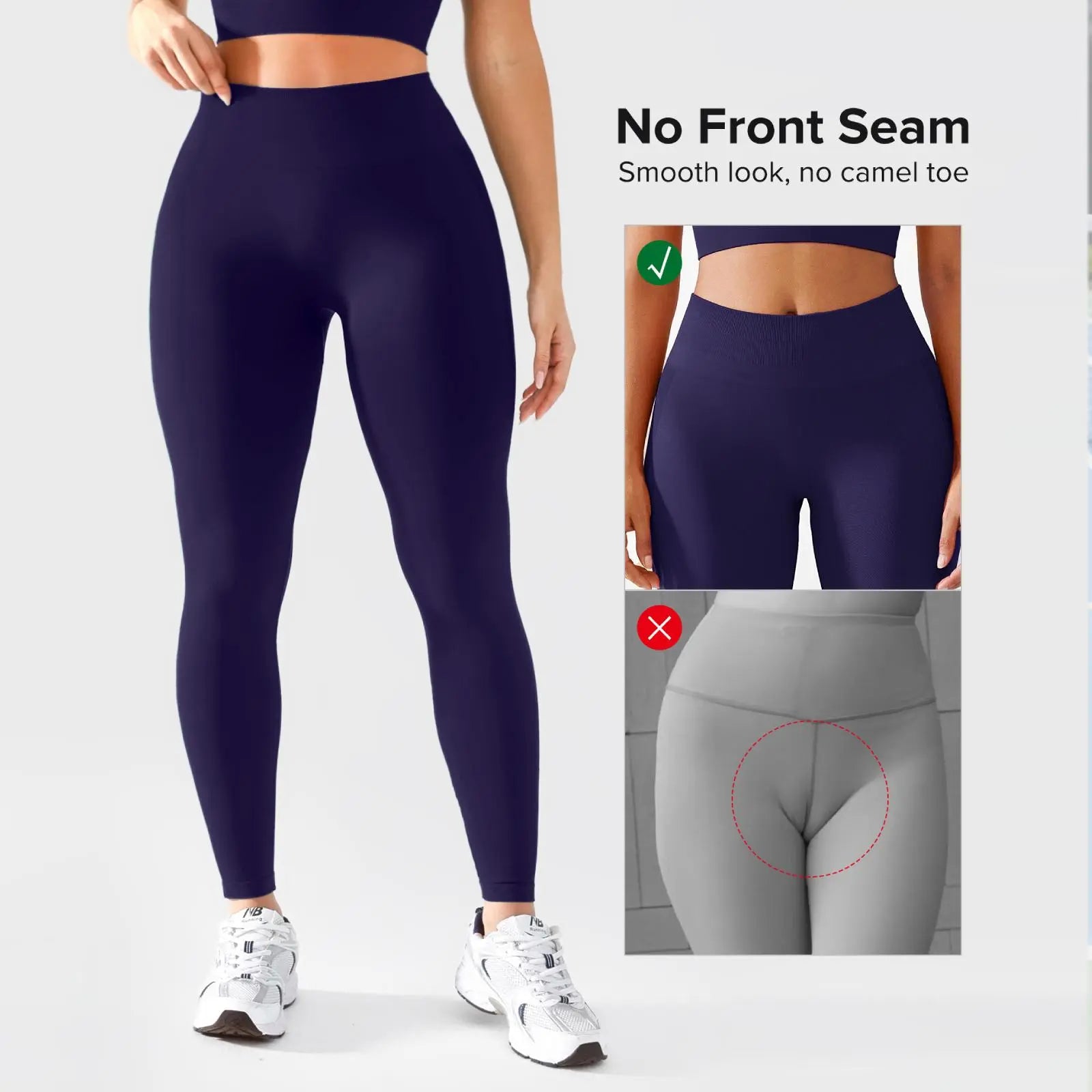 BRXL Brxlgrit 【Discount for Live】2Nd Gen Seamless Yoga Pants with Lycra Blend – Upgraded Peach Hip Lifting 3-Layer Waistband Enhanced Quick-Dry Tummy Control All-Season Wear-Brxl-1
