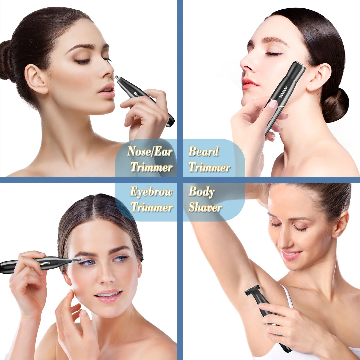 Women's Electric Shaver - 4-in-1 Rechargeable Razor with LCD Display for Painless Hair Removal on Face, Body, Armpits, Legs, and Bikini Area