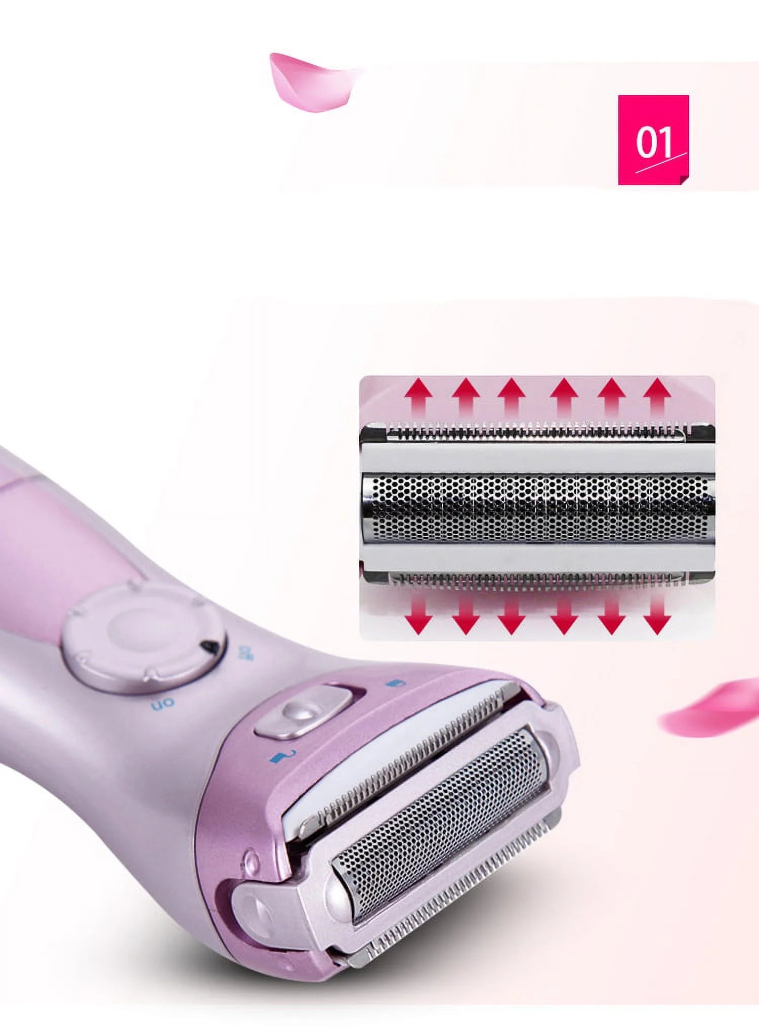 Electric Razor for Women - Wet & Dry Bikini Shaver, Painless Facial and Body Hair Remover, Portable Waterproof Trimmer for Legs and Underarms