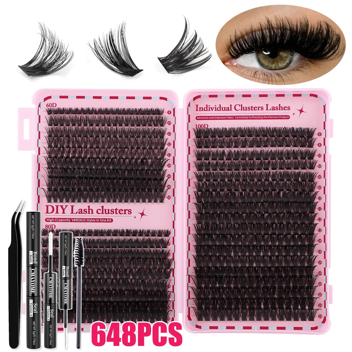 Slender and Soft False Eyelashes, DIY Volume Eyelashes, Multi-Functional Eyelash Book 60D–150D with Mixed Natural Thick Eyelash Clusters Extensions (8Mm–16Mm), D Curl Lashes for Daily Makeup, Charming Eyes, Beginner-Friendly Reusable #GLOBAL PICKS
