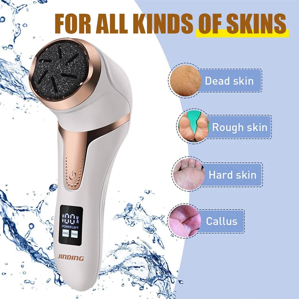 Professional Electric Callus Remover for Feet - USB and Battery Powered, IPX7 Waterproof with 3 Roller Attachments for Effective Treatment of Dry and Cracked Skin