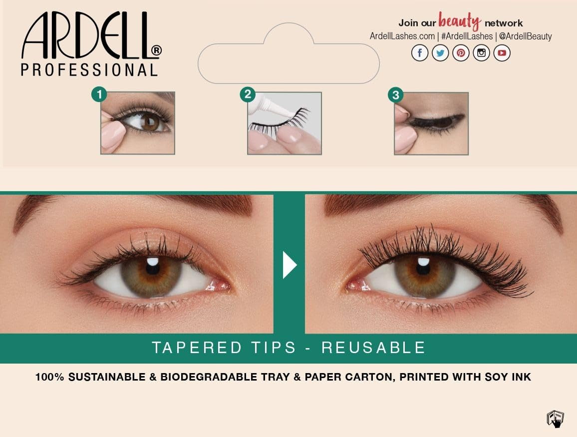 Eco Lashes 453 - Sustainable Fiber False Eyelashes with Organic Cotton Band, Lightweight Natural Appearance, 1 Pair
