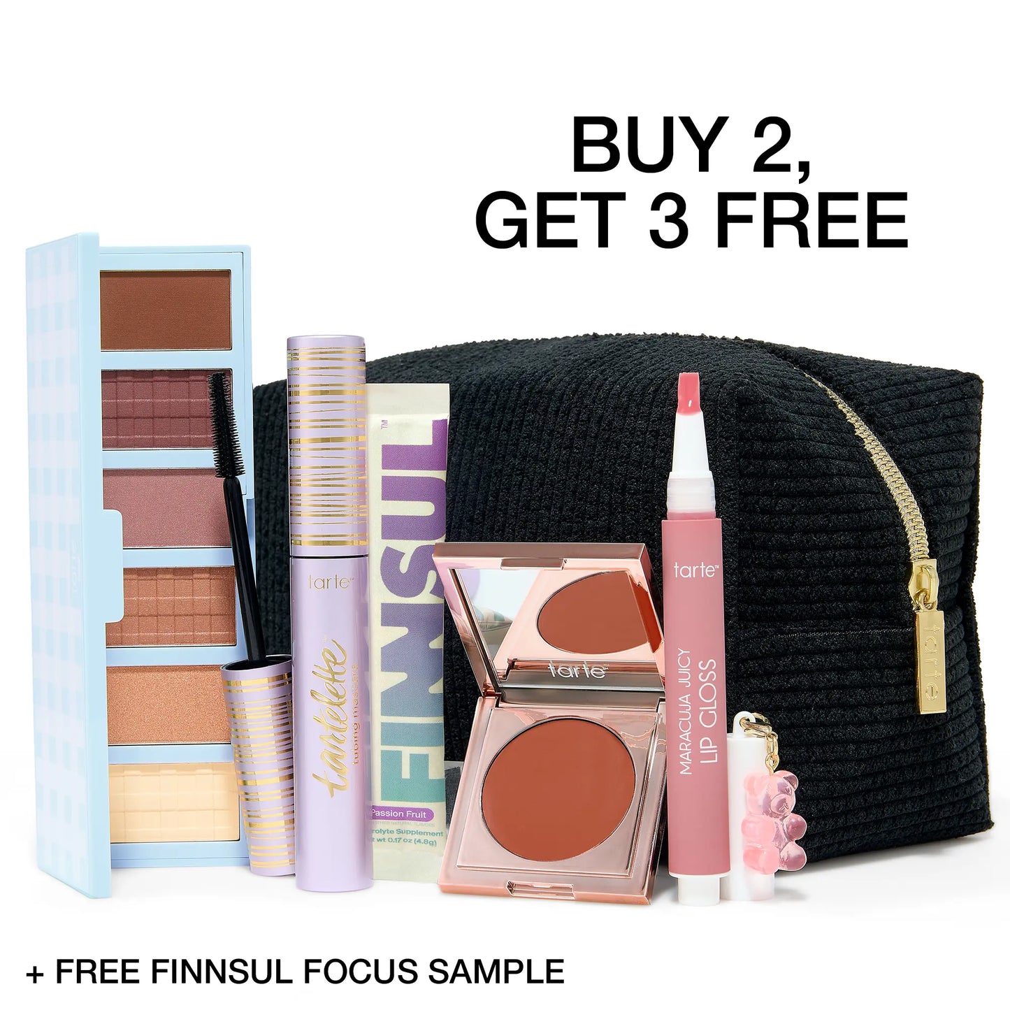 Tarte Tiktok Exclusive 5 Piece Custom Kit - Buy 2, Get 3 Free Makeup Set with Bag