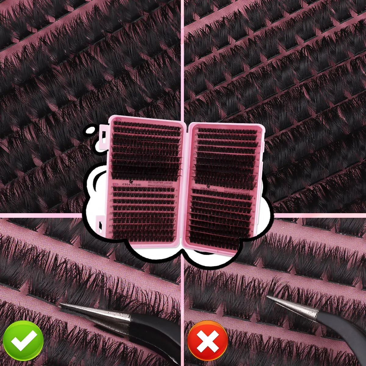 Slender and Soft False Eyelashes, DIY Volume Eyelashes, Multi-Functional Eyelash Book 60D–150D with Mixed Natural Thick Eyelash Clusters Extensions (8Mm–16Mm), D Curl Lashes for Daily Makeup, Charming Eyes, Beginner-Friendly Reusable #GLOBAL PICKS