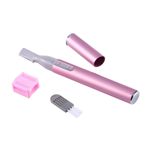 Electric Eyebrow Trimmer and Facial Hair Remover for Women - Battery Operated Mini Shaver with Comb for Face, Neck, Lips, Body, Arms, and Legs