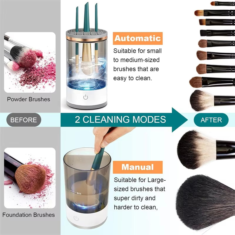 Automatic USB Electric Makeup Brush Cleaner and Dryer with Cleaning Mat