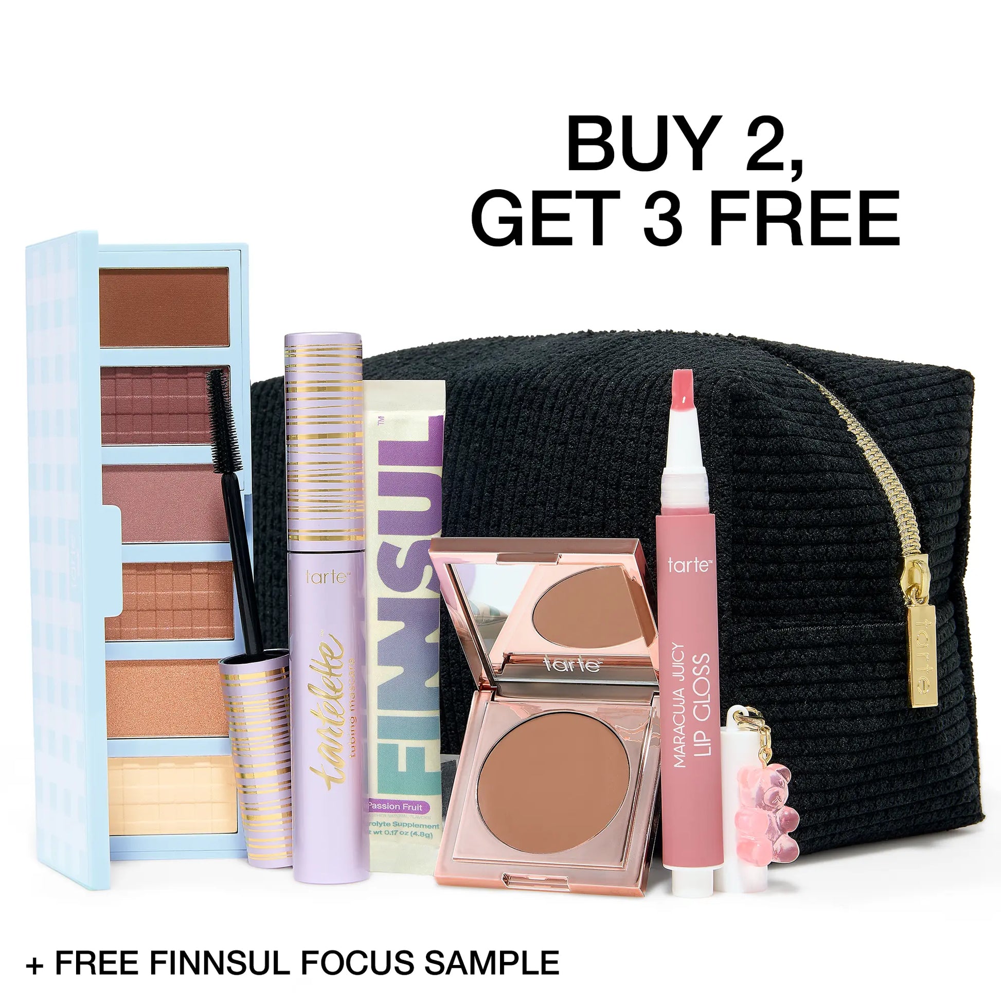 Tarte Tiktok Exclusive 5 Piece Custom Kit - Buy 2, Get 3 Free Makeup Set with Bag