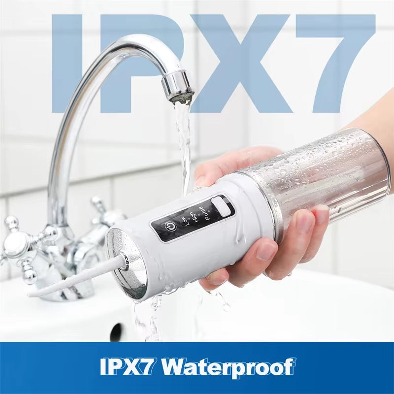Youpin Portable Electric Oral Irrigator with Detachable Water Flosser, Waterproof Dental Water Jet, Includes 4 Nozzles
