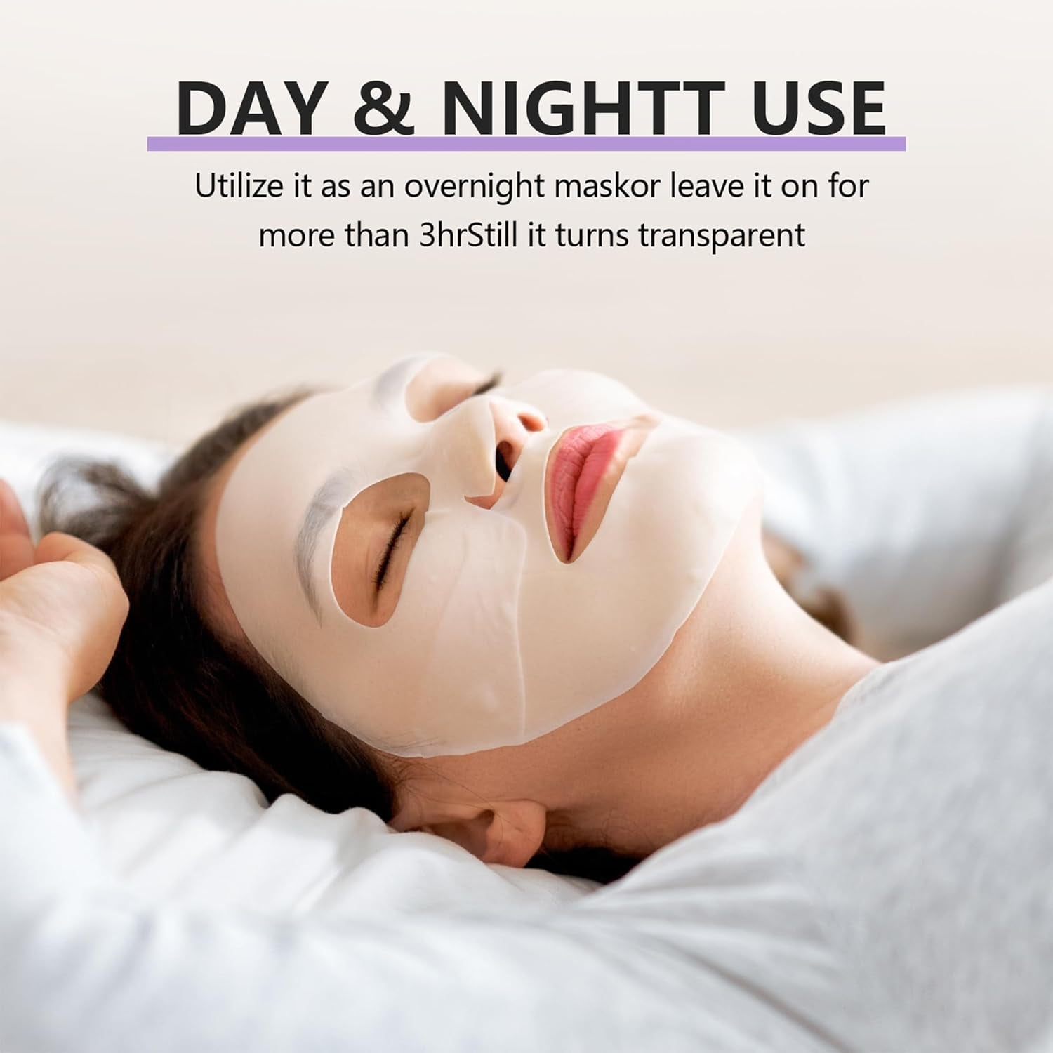 Deep Collagen Hydrogel Facial Mask for Radiant Skin, Hydrating Overnight Treatment with Low Molecular Weight Collagen for Lifting, Firming, and Moisturizing