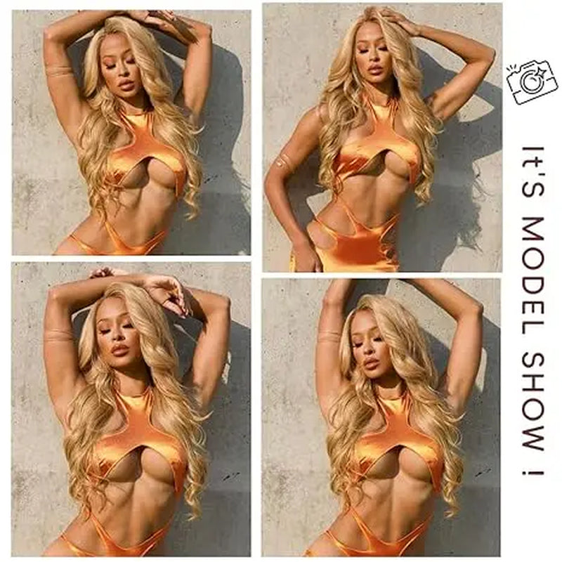 Tuneful Honey Blonde 13X6 HD Transparent Lace Front Wig Human Hair Pre Plucked Honey Blonde Wig Human Hair 180% Density Lace Frontal Wigs Colored 27# Summervibes