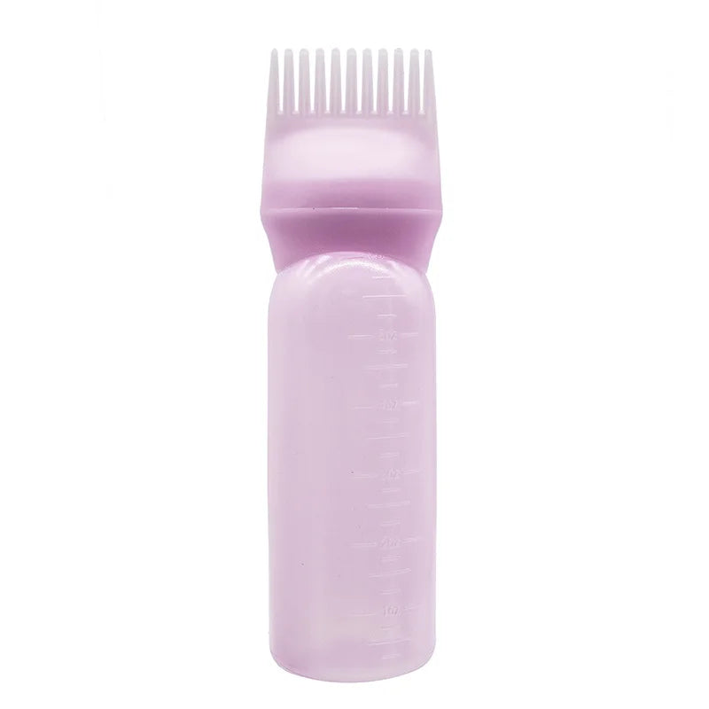 Professional Hair Oil Applicator Bottle with Comb - 3 Color Options for Salon Hair Dyeing and Coloring Supplies