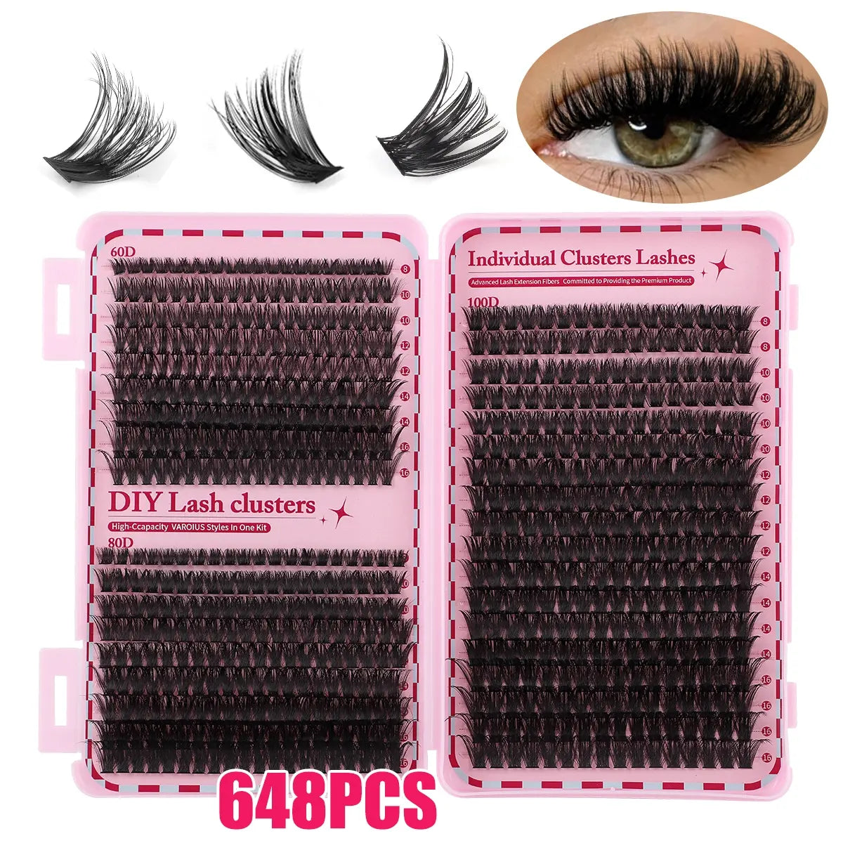 Slender and Soft False Eyelashes, DIY Volume Eyelashes, Multi-Functional Eyelash Book 60D–150D with Mixed Natural Thick Eyelash Clusters Extensions (8Mm–16Mm), D Curl Lashes for Daily Makeup, Charming Eyes, Beginner-Friendly Reusable #GLOBAL PICKS