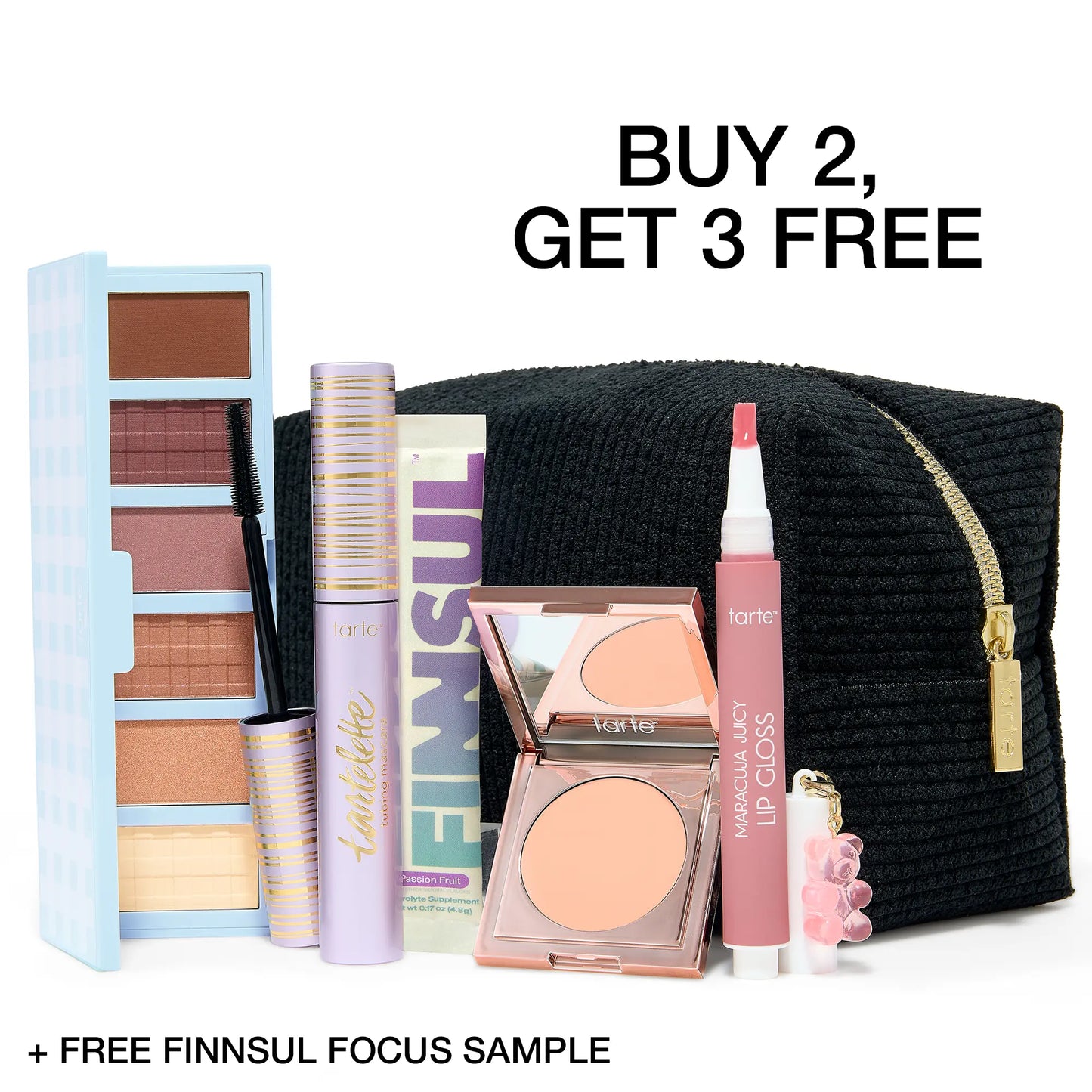 Tarte Tiktok Exclusive 5 Piece Custom Kit - Buy 2, Get 3 Free Makeup Set with Bag