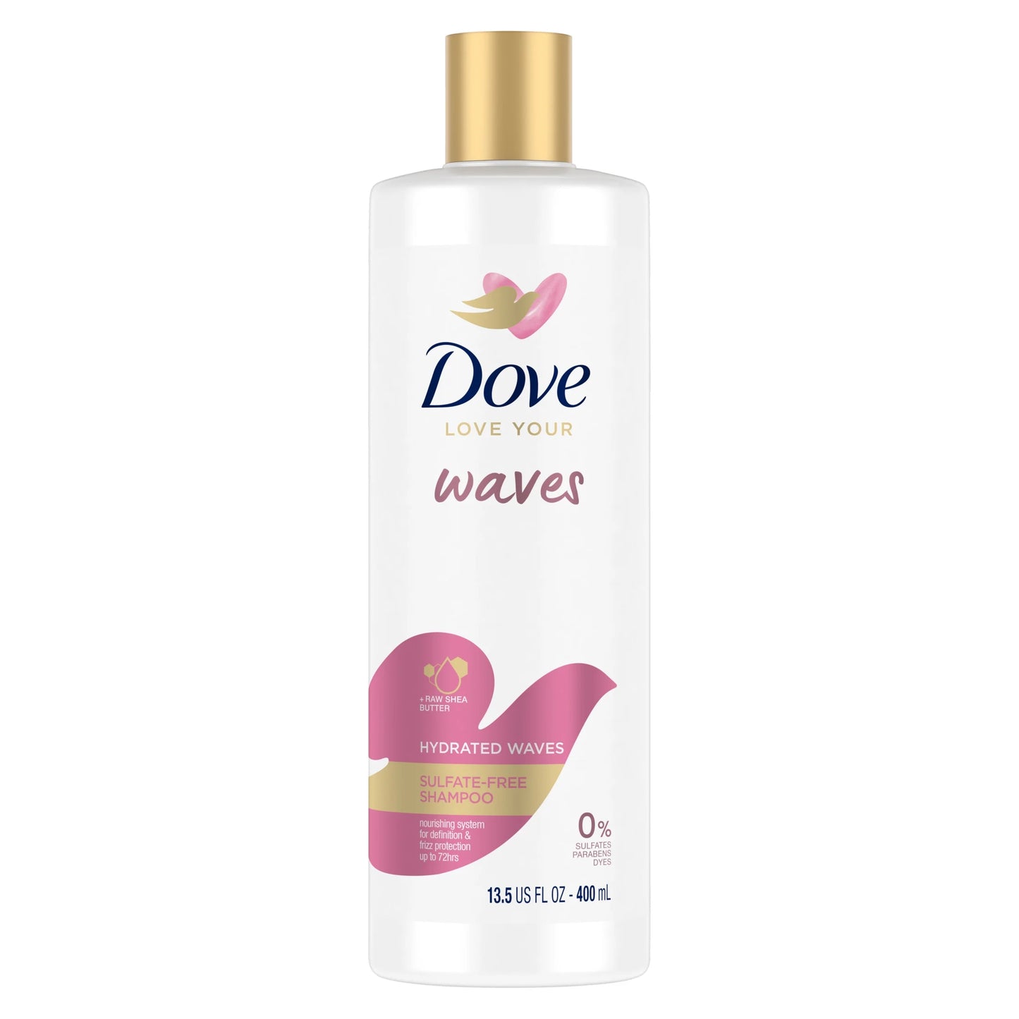 Love Your Waves Moisturizing Sulfate-Free Shampoo for Wavy Hair with Raw Shea Butter for Definition and 72-Hour Frizz Protection, 13.5 Fl Oz