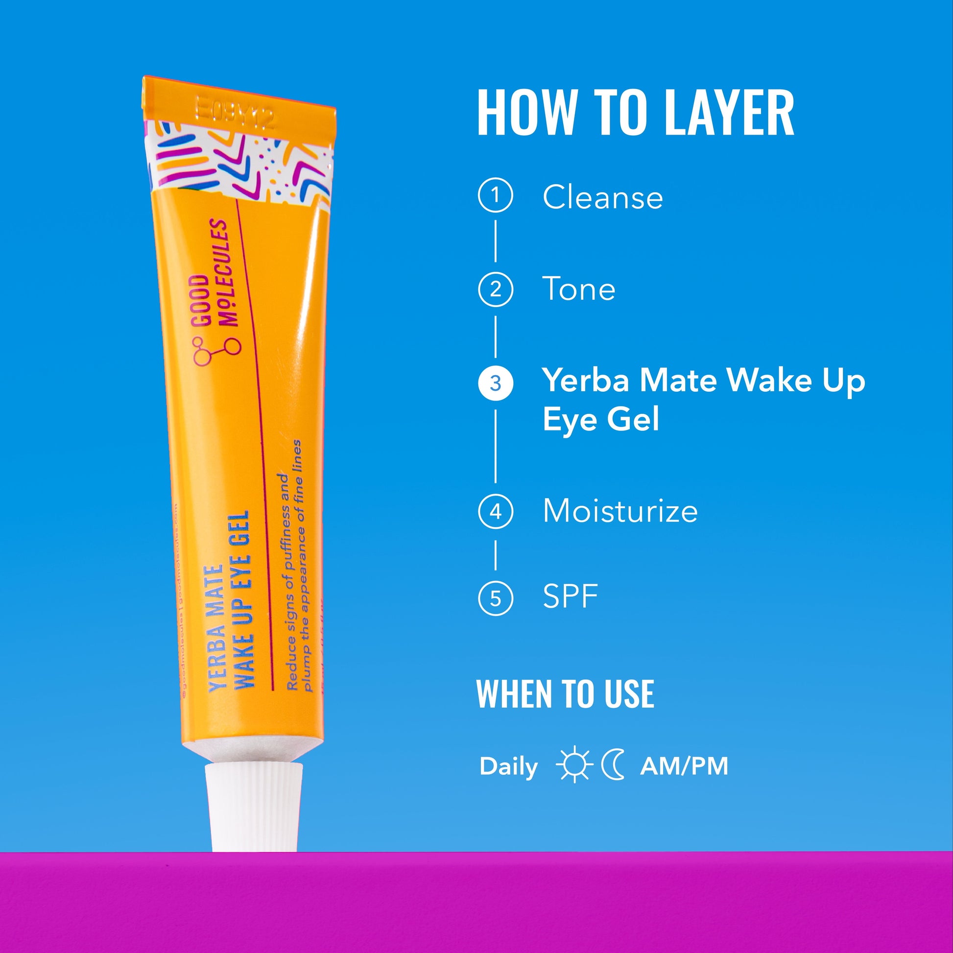 Yerba Mate Revitalizing Eye Gel - Hydrating Undereye Cream with Hyaluronic Acid & Caffeine, Formulated to Reduce Dark Circles and Puffiness, 0.5 Fl Oz