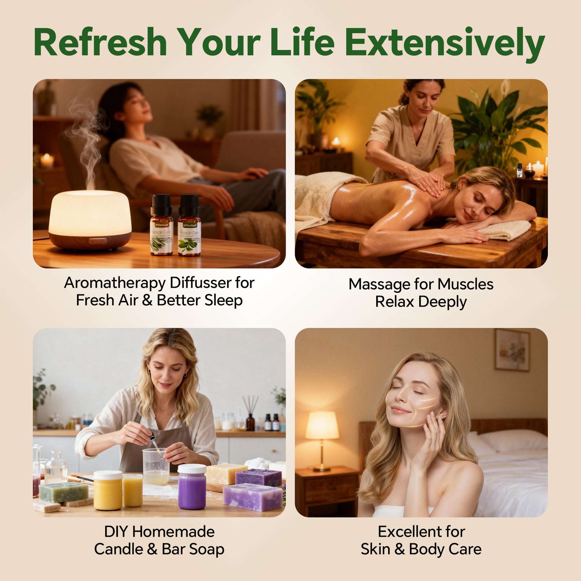 Premium Essential Oil Collection - 100% Pure Oils for Diffusers, Aromatherapy, Sleep, Massage, and DIY Projects - Thoughtful Gift Set for Women with Greeting Card
