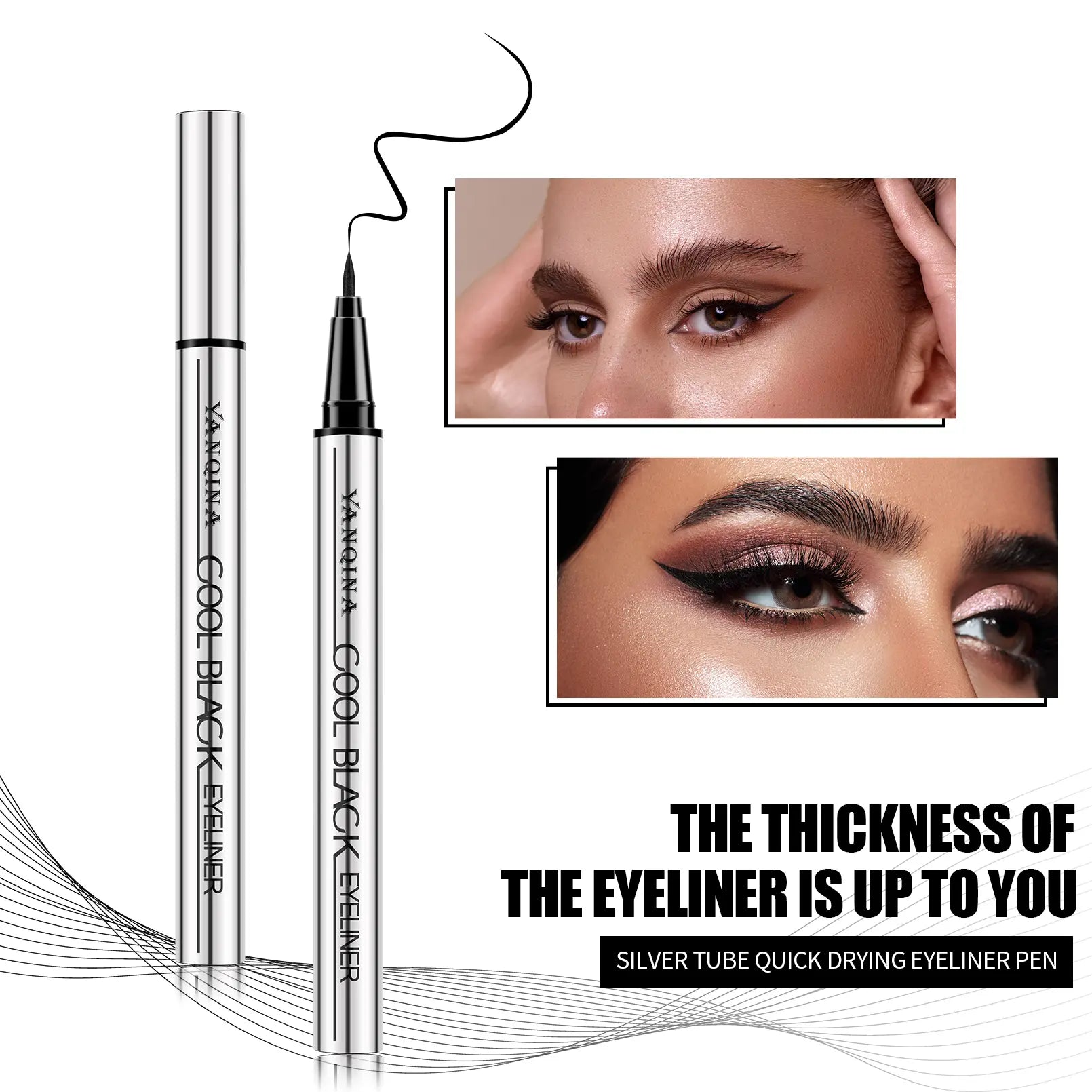 【Yanqina】Long-Lasting Eyeliner -Lightweight, Waterproof,Vegan,Cruelty-Free,24-Hour Smooth Application,Ultra- Creamy and Silky Smooth Texture.