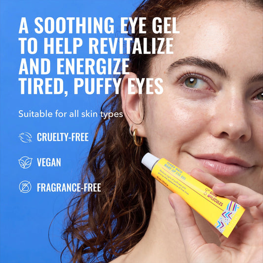 Yerba Mate Revitalizing Eye Gel - Hydrating Undereye Cream with Hyaluronic Acid & Caffeine, Formulated to Reduce Dark Circles and Puffiness, 0.5 Fl Oz